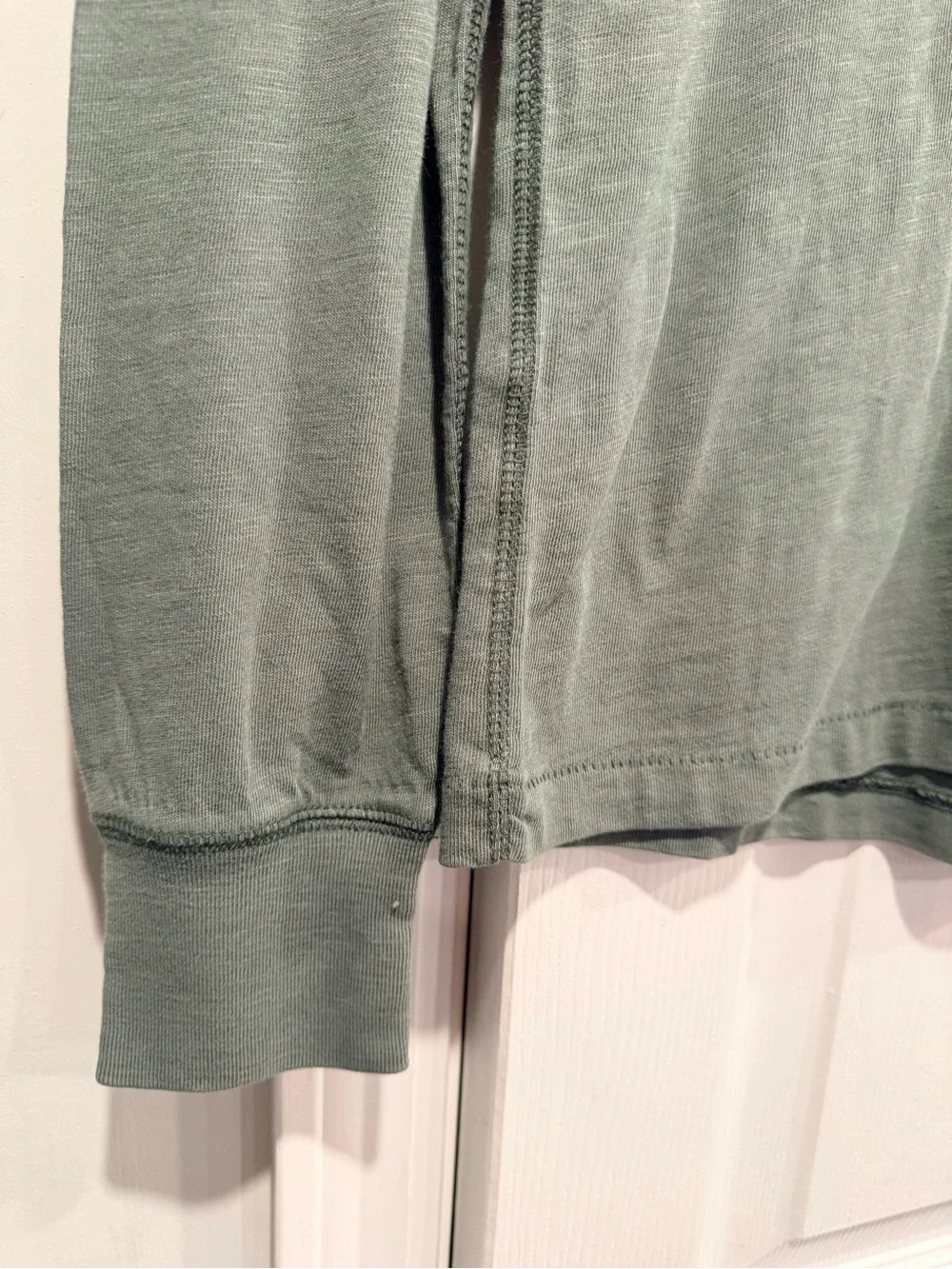 NWOT J. Crew Size S Green Garment Dyed Cotton Long Sleeve Henley Shirt